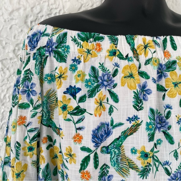Old Navy Off the Shoulder Floral Summer Spring Cotton Sundress 3/4 Sleeve XL - Picture 3 of 9